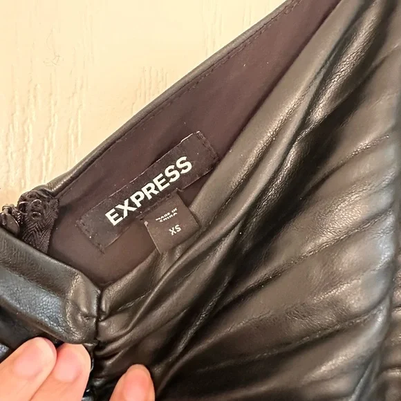 Express Black Pleated Mini Dress - Picture 4 of 5